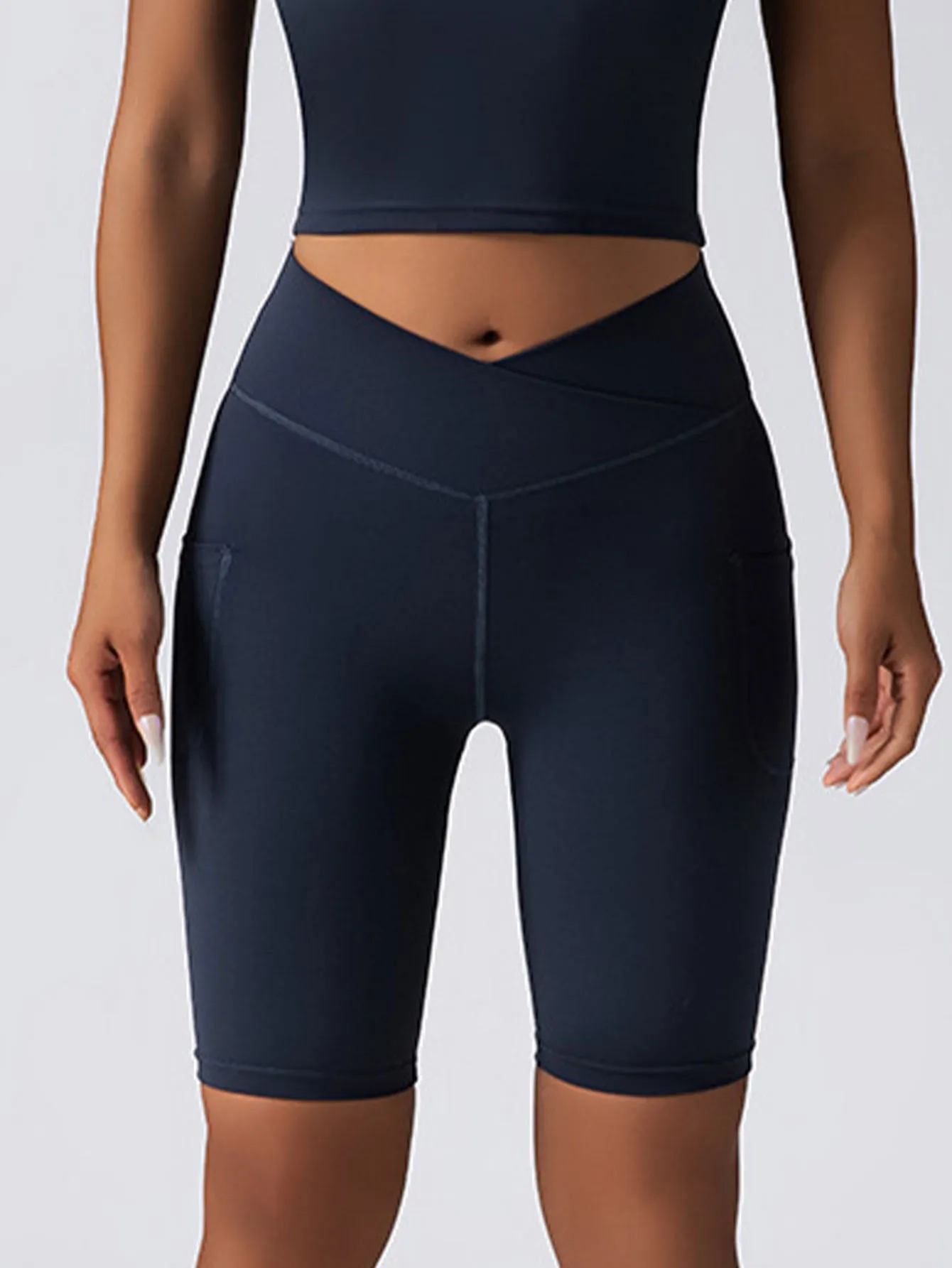 2-Pack High Waist Biker Shorts for Women – Workout & Yoga Shorts with Pockets, Soft Running Summer Pants