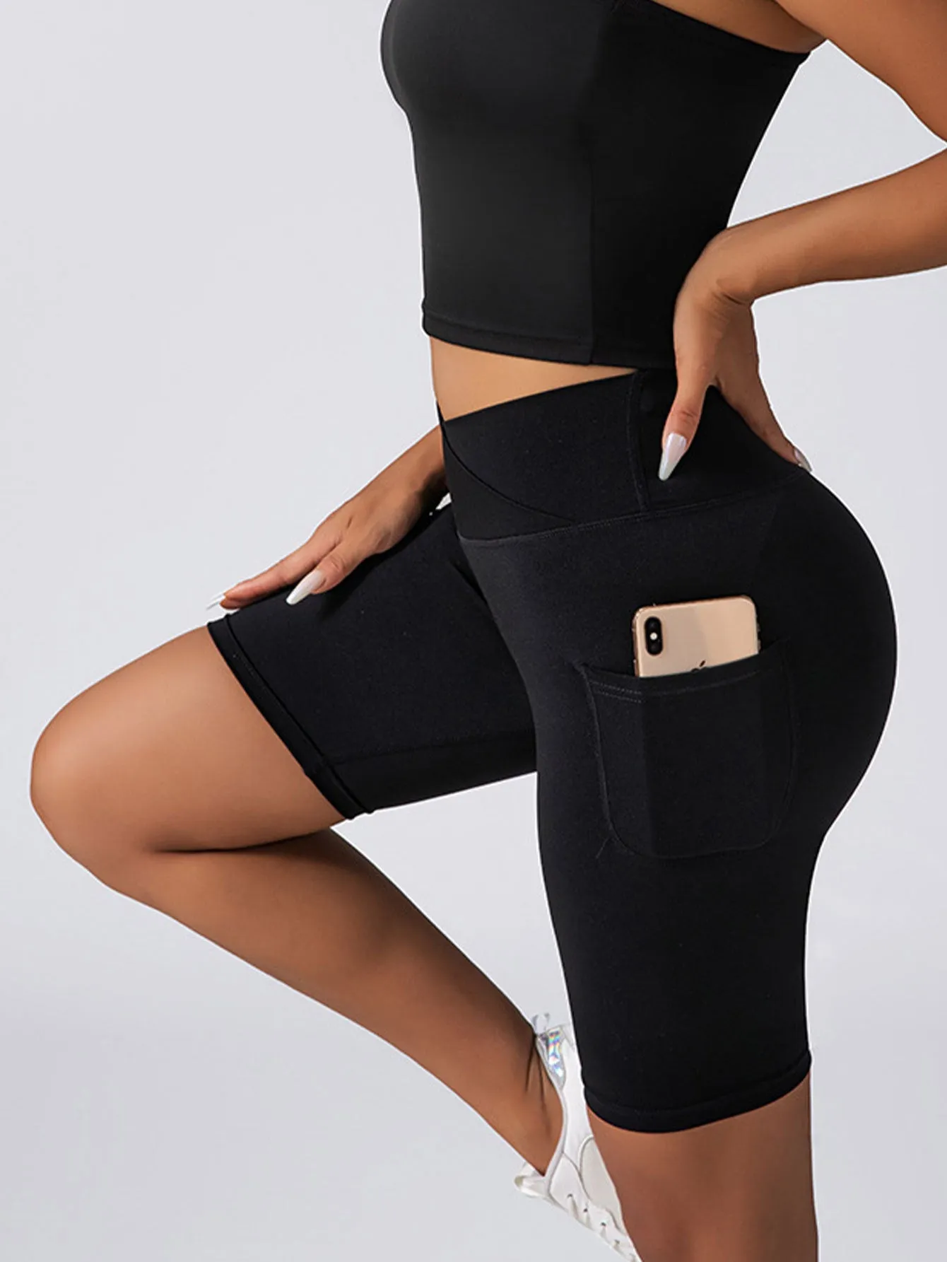 2-Pack High Waist Biker Shorts for Women – Workout & Yoga Shorts with Pockets, Soft Running Summer Pants