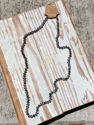 36" Bead Necklace || Charcoal Diamond