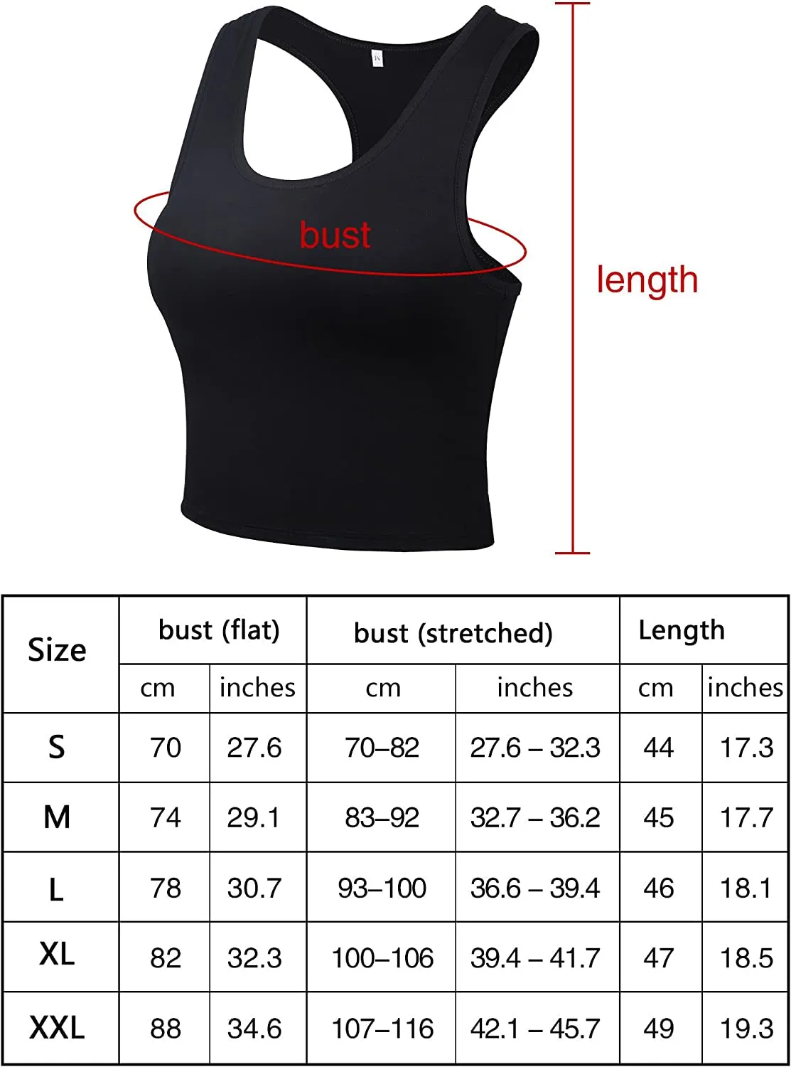 4-Piece Basic Workout Crop Tank Tops