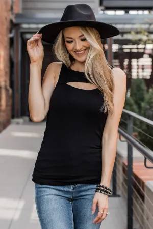 A Toast To Us Cut-Out Tank Top- Black