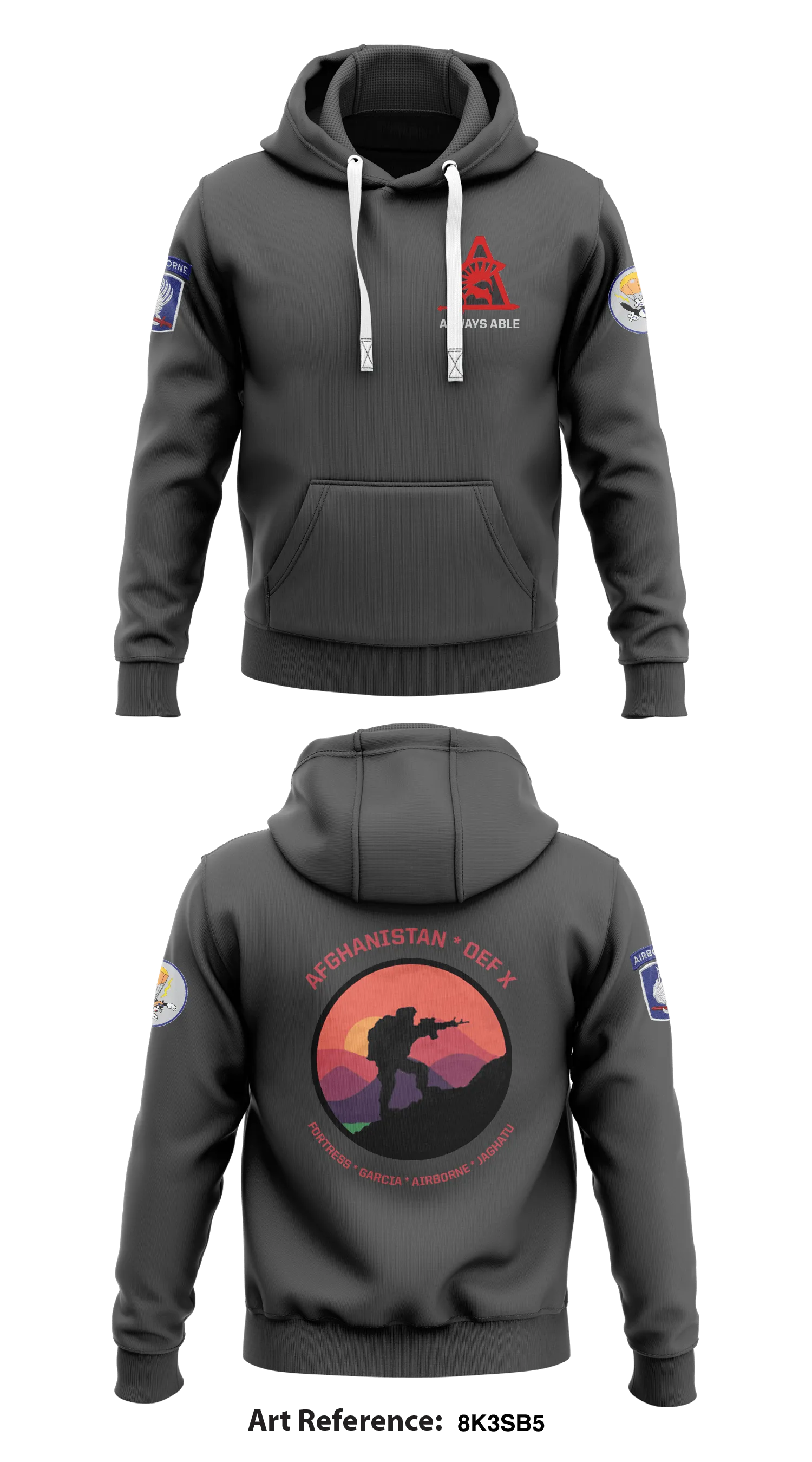 Able Co, 2-53d, 173rd Store 1 Core Men's Hooded Performance Sweatshirt - 8K3sb5