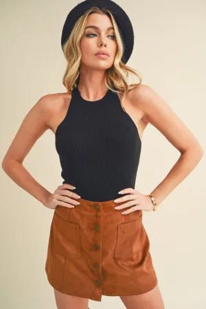 Aemi   Co Grecian Neck Ribbed Tank