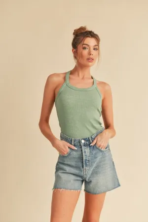 Aemi   Co Scoop Neck Ribbed Tank