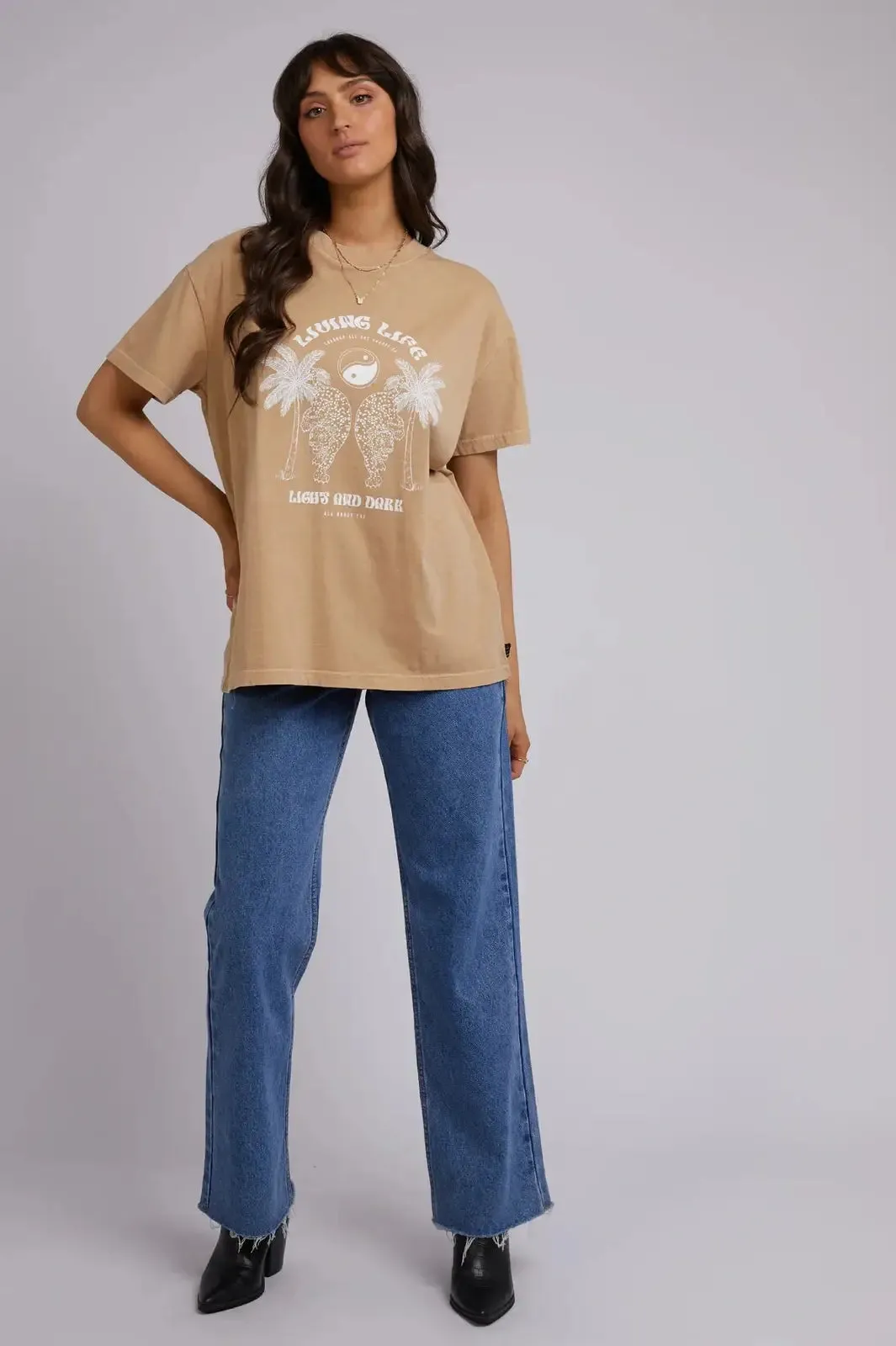 ALL ABOUT EVE Living life standard tee - Oatmeal