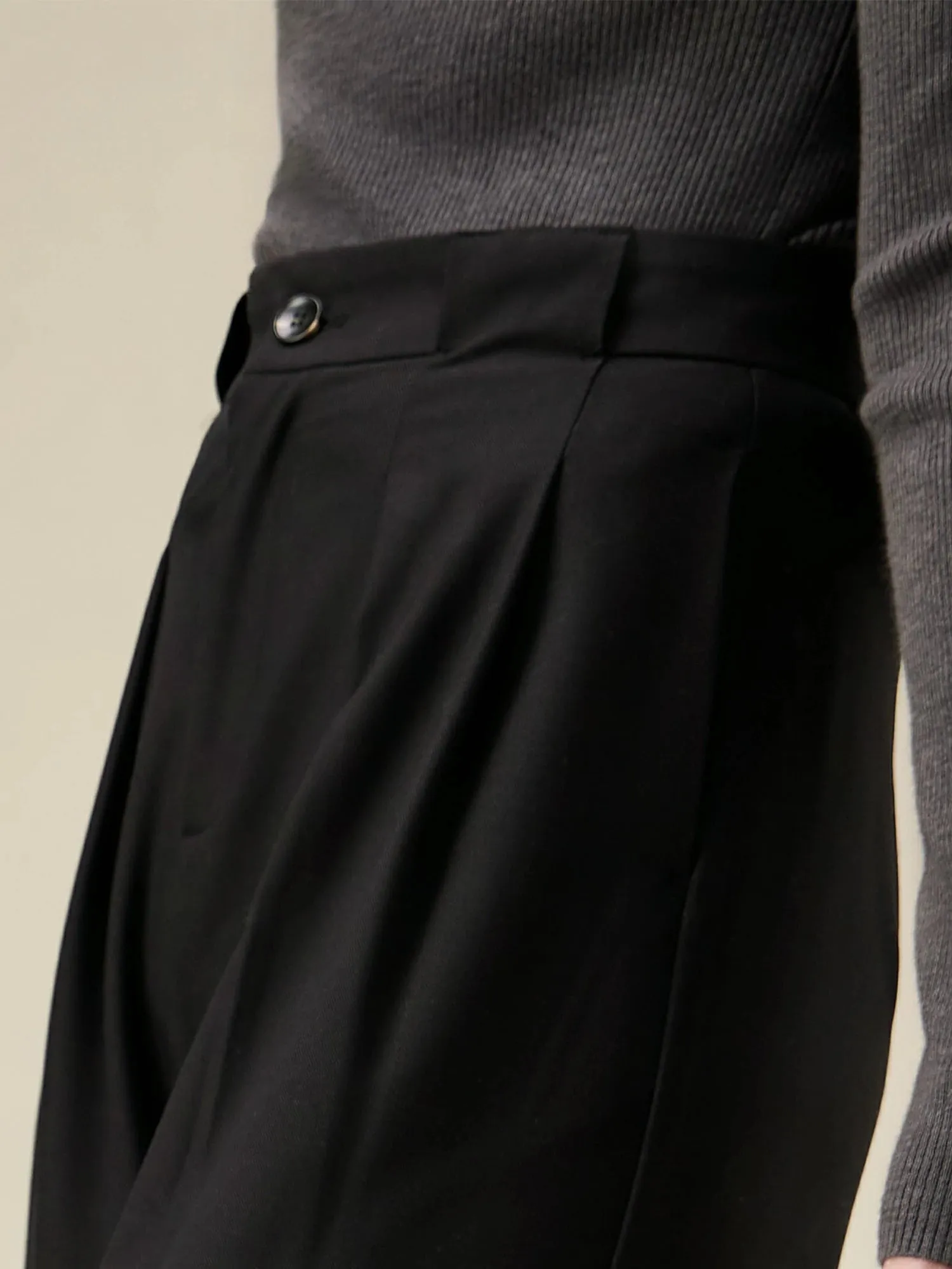 Amoretu Lyocell & Acetate Business Work Loose-Fit Pants