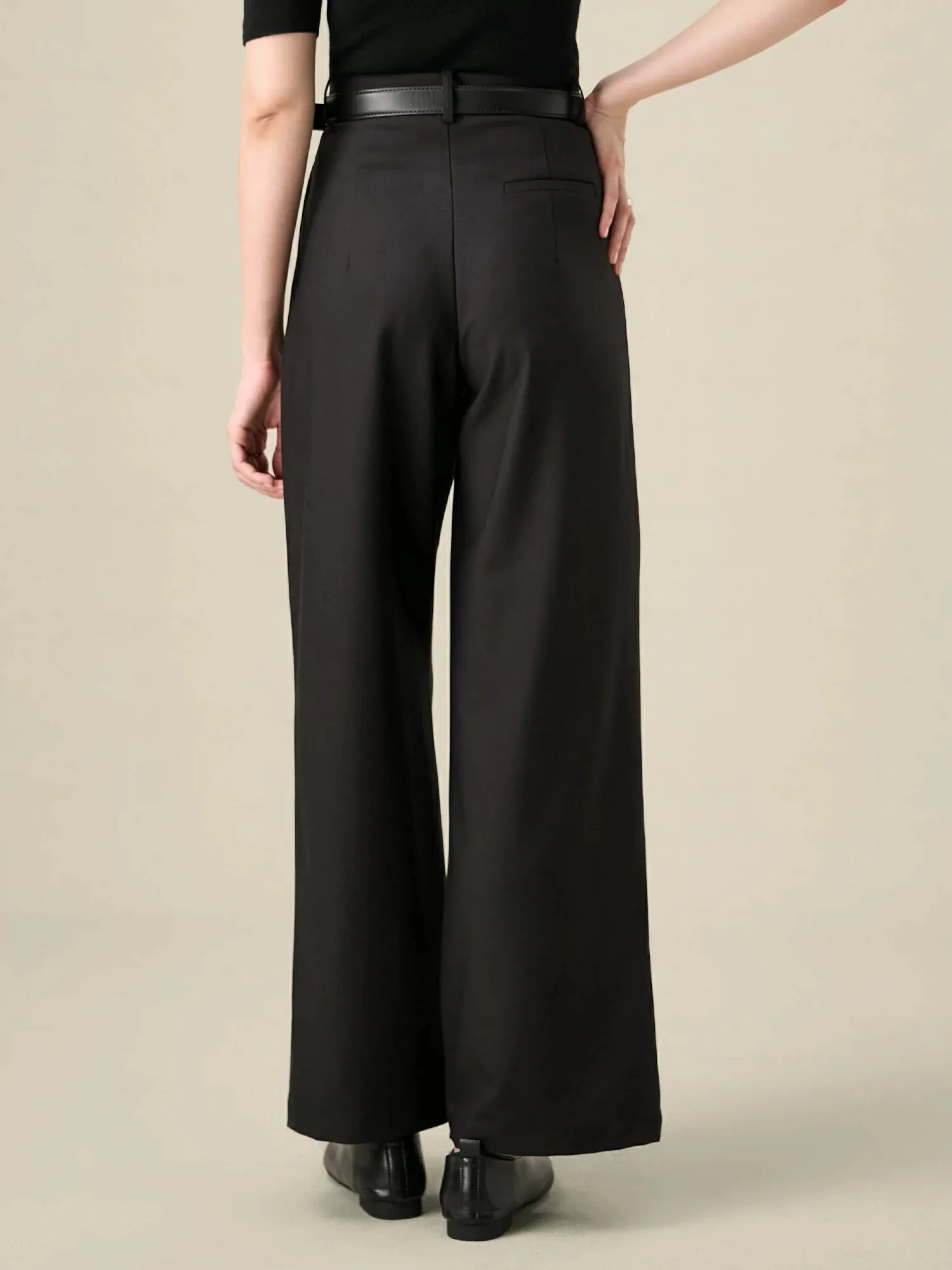 Amoretu Lyocell & Acetate Business Work Loose-Fit Pants