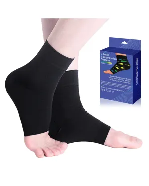 Ankle Brace Compression Support Sleeve (Pair) for Injury Recovery