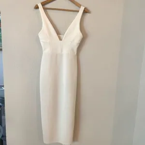 ASOS White Deep V Size‎ 4 Wedding, Shower, Bachelorette, Honeymoon, Midi Gown