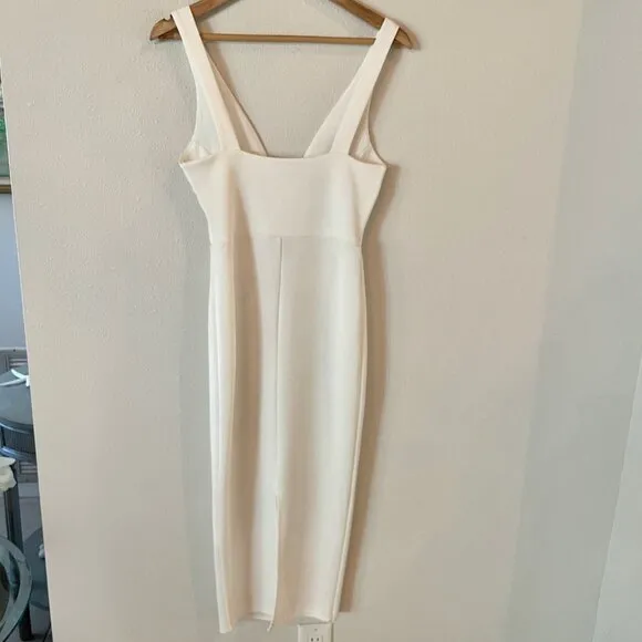 ASOS White Deep V Size‎ 4 Wedding, Shower, Bachelorette, Honeymoon, Midi Gown