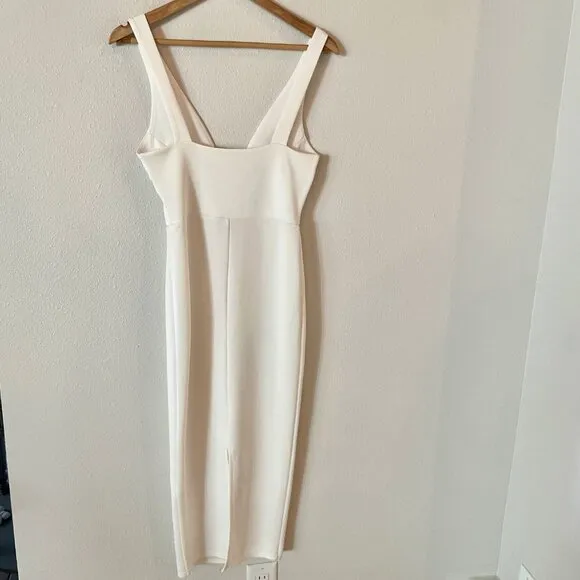 ASOS White Deep V Size‎ 4 Wedding, Shower, Bachelorette, Honeymoon, Midi Gown