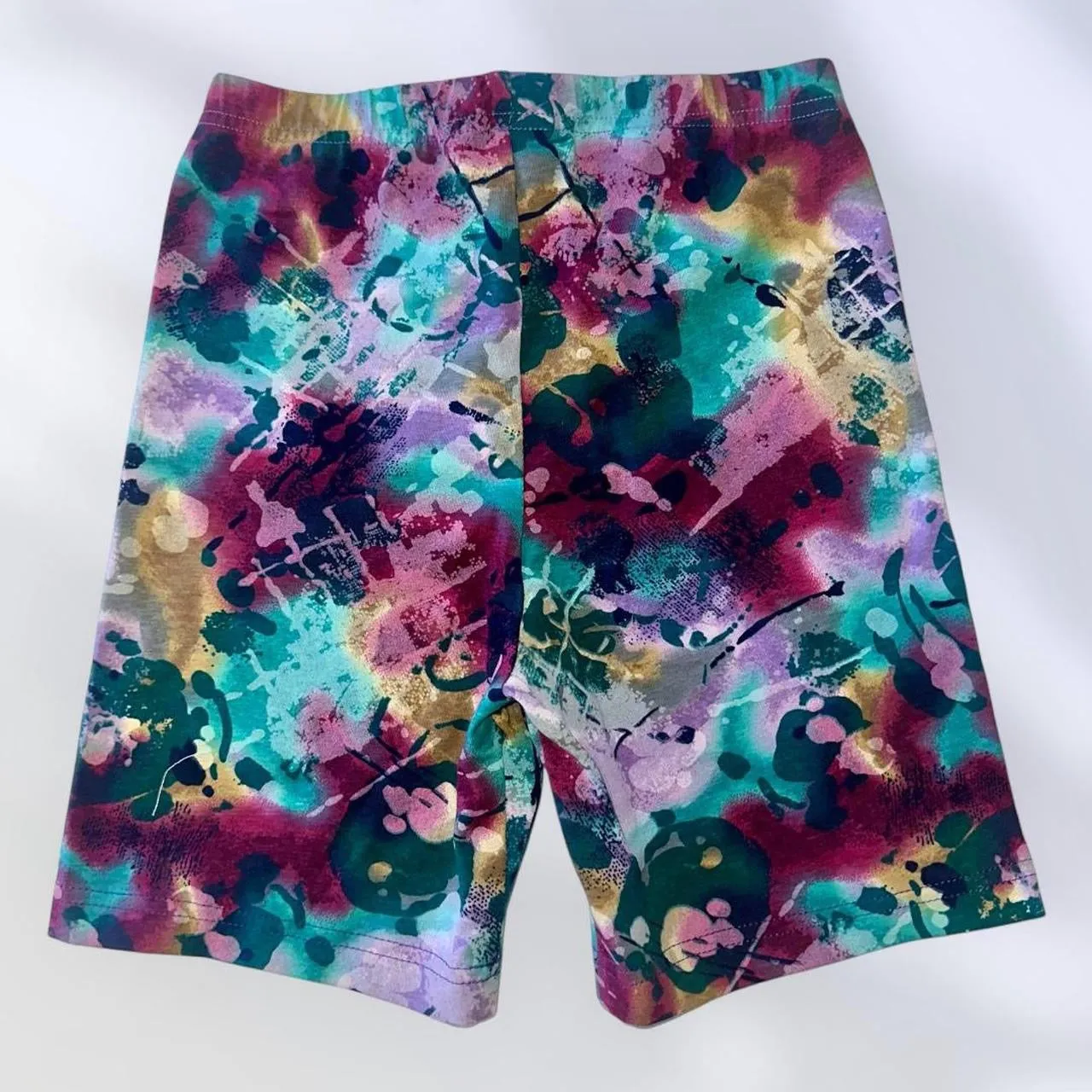 Athletic Abstract High-Waisted Bike Shorts Compression Flattering | USA-Made Vintage