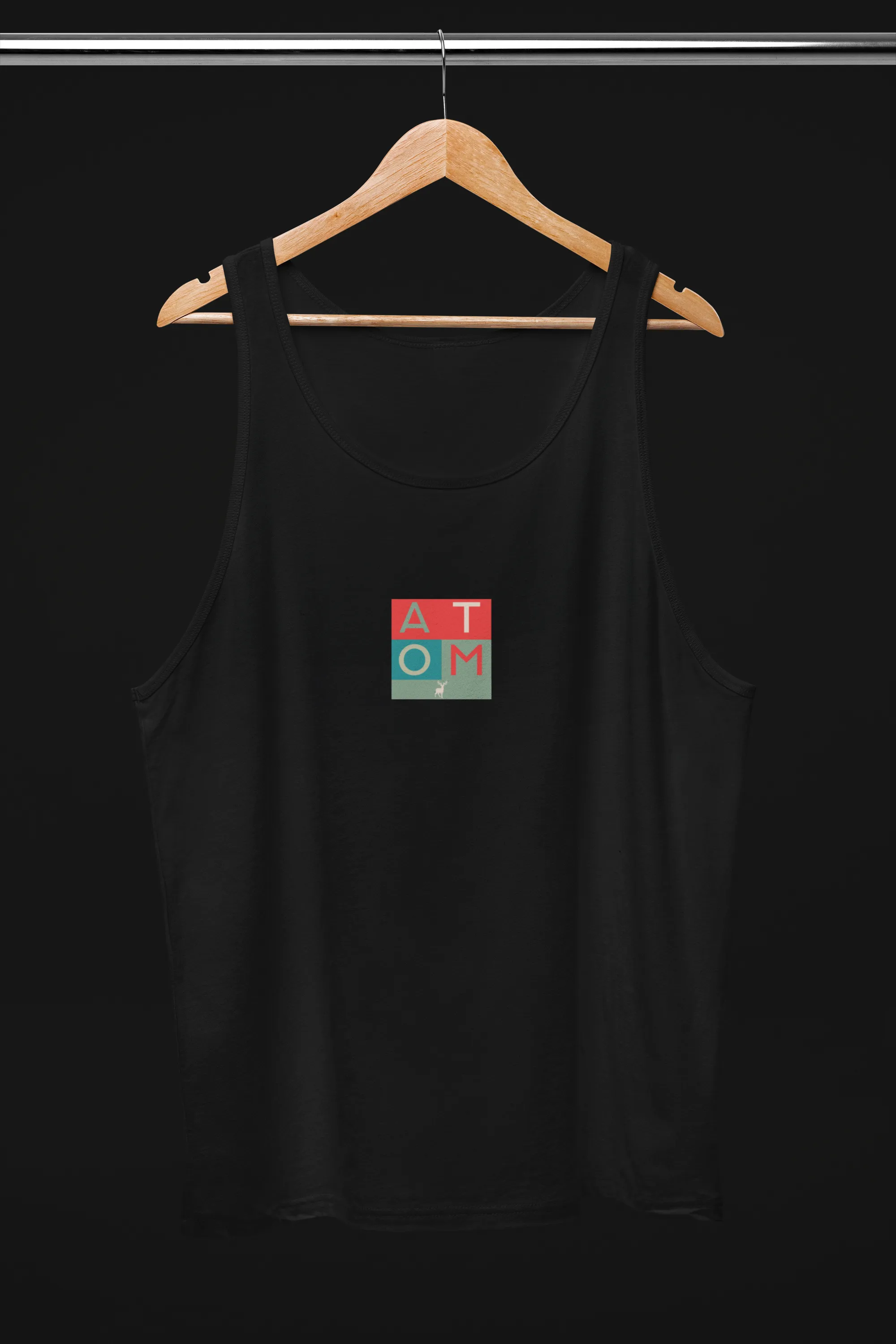 ATOM Block Signature Black Tank Top For Women