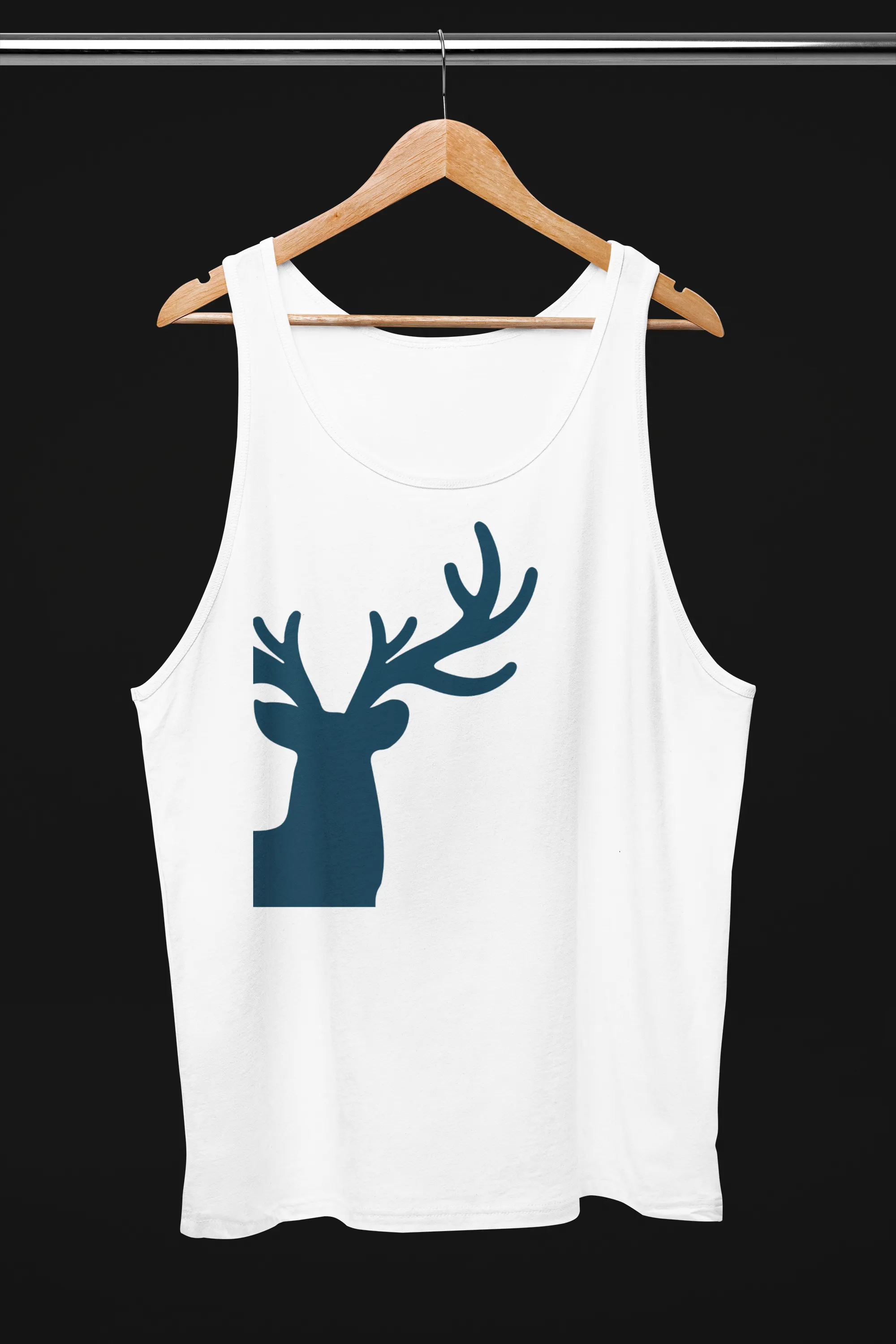 ATOM Navy Blue Peeping Mascot White Tank Top For Women
