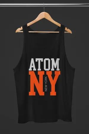 ATOM NY Orange Font Black Tank Top For Women