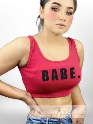 Babe Print Red Gym & Sport Bra
