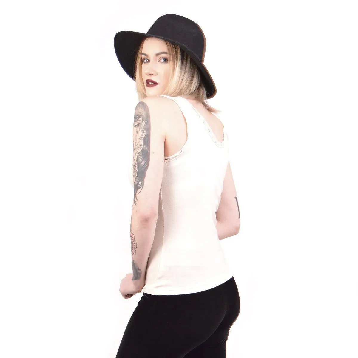 Bandit Brand Skull Roses Lace Tank