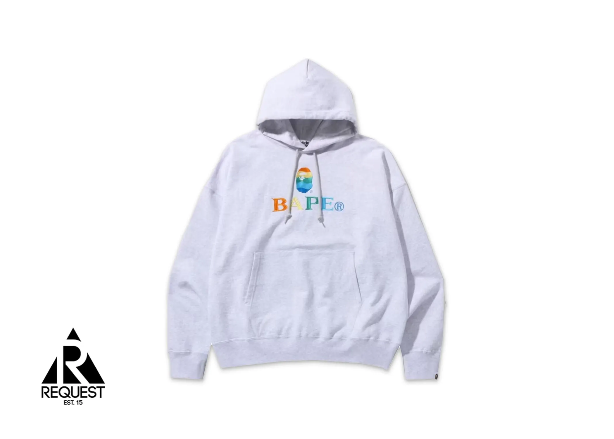 BAPE Embroidery Loose Fit Pullover Hoodie "Grey"