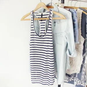 Basic Stripe Tank in Navy