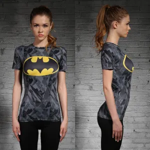 Batman Women's workout T-Shirt (Grey)
