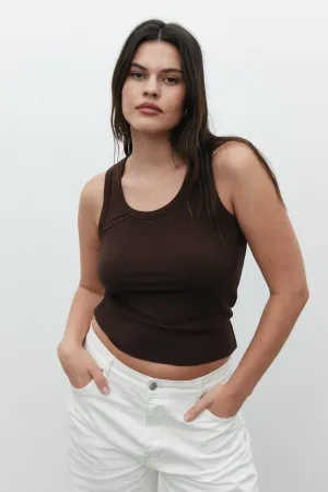 'BAYSE' CASSIA TANK - CHOCOLATE