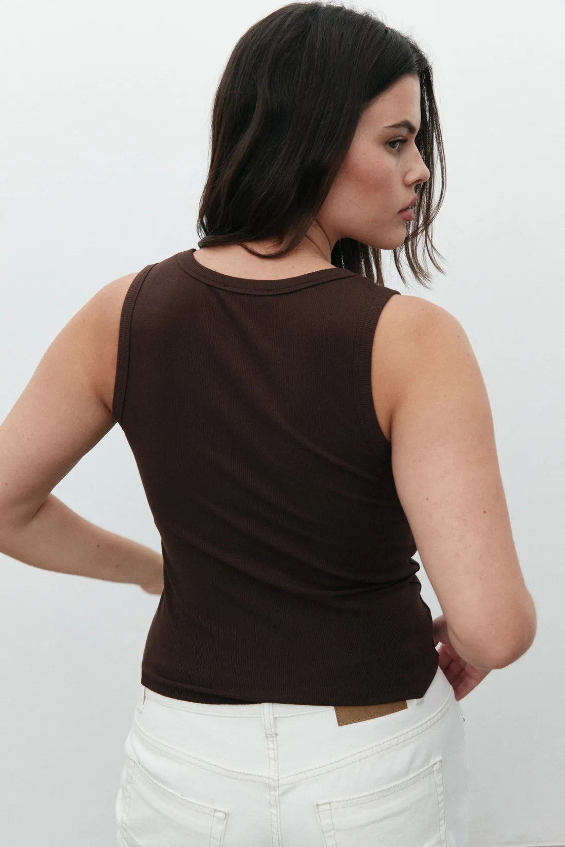 'BAYSE' CASSIA TANK - CHOCOLATE