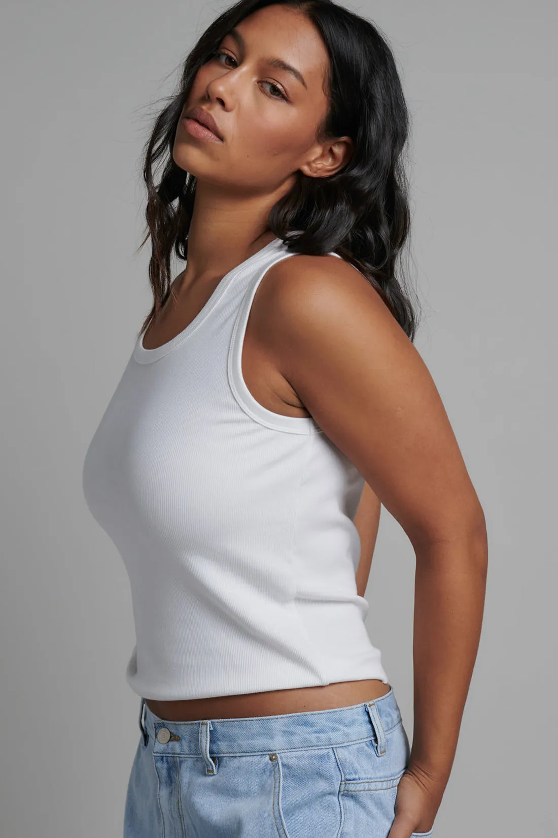'BAYSE' CASSIA TANK - WHITE