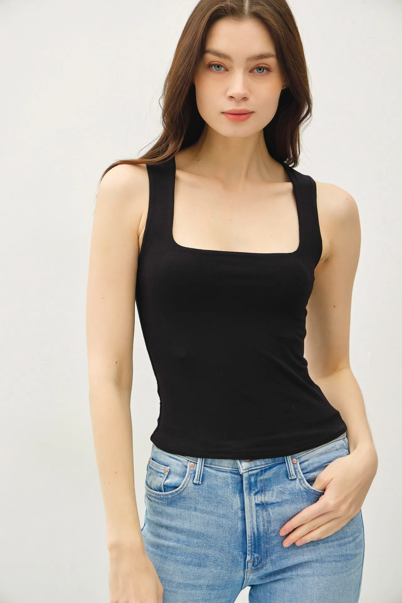 BEST SELLING SQUARE NECK TANK // 2 COLORS