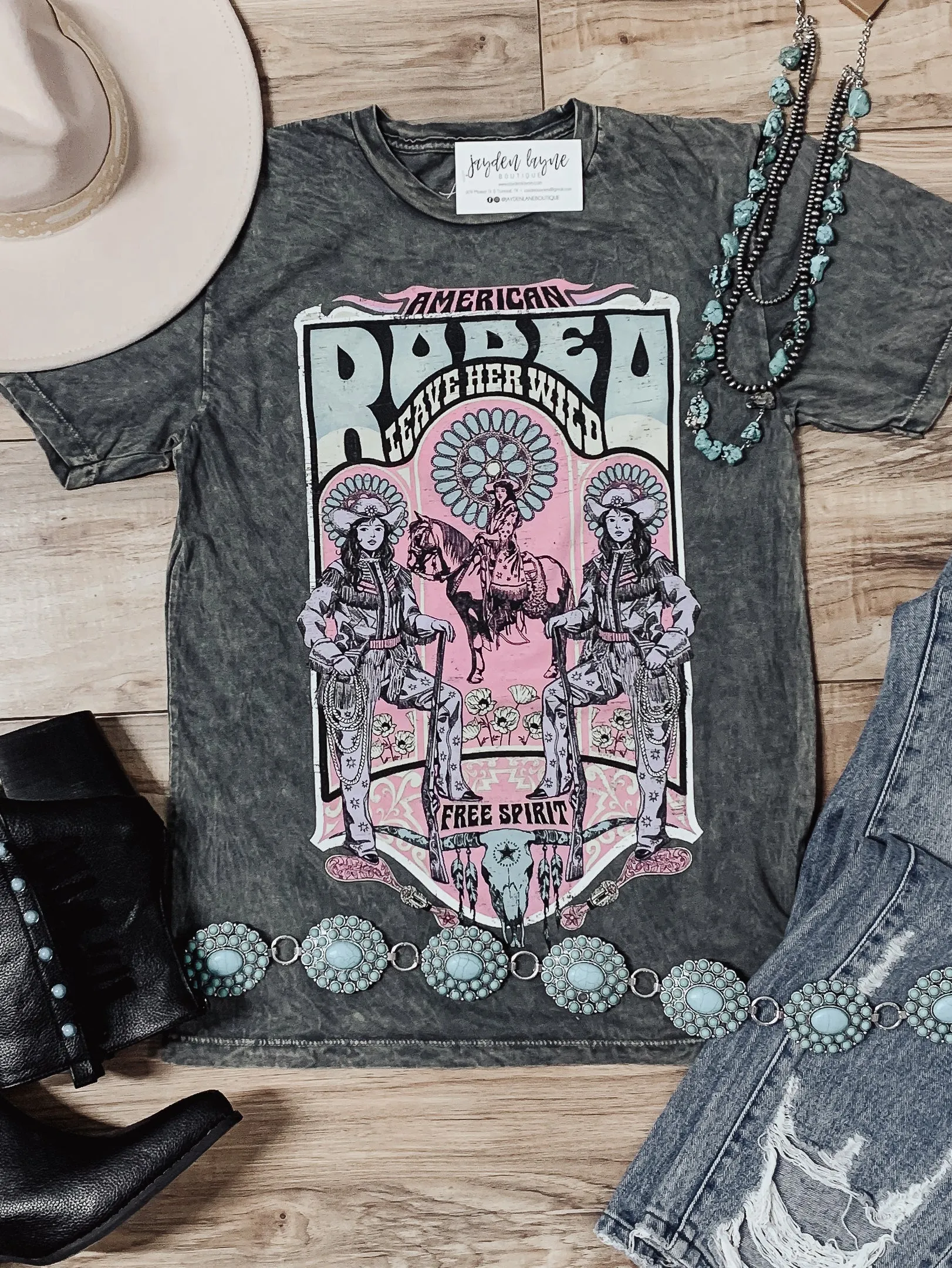 Black American Rodeo Mineral Graphic tee