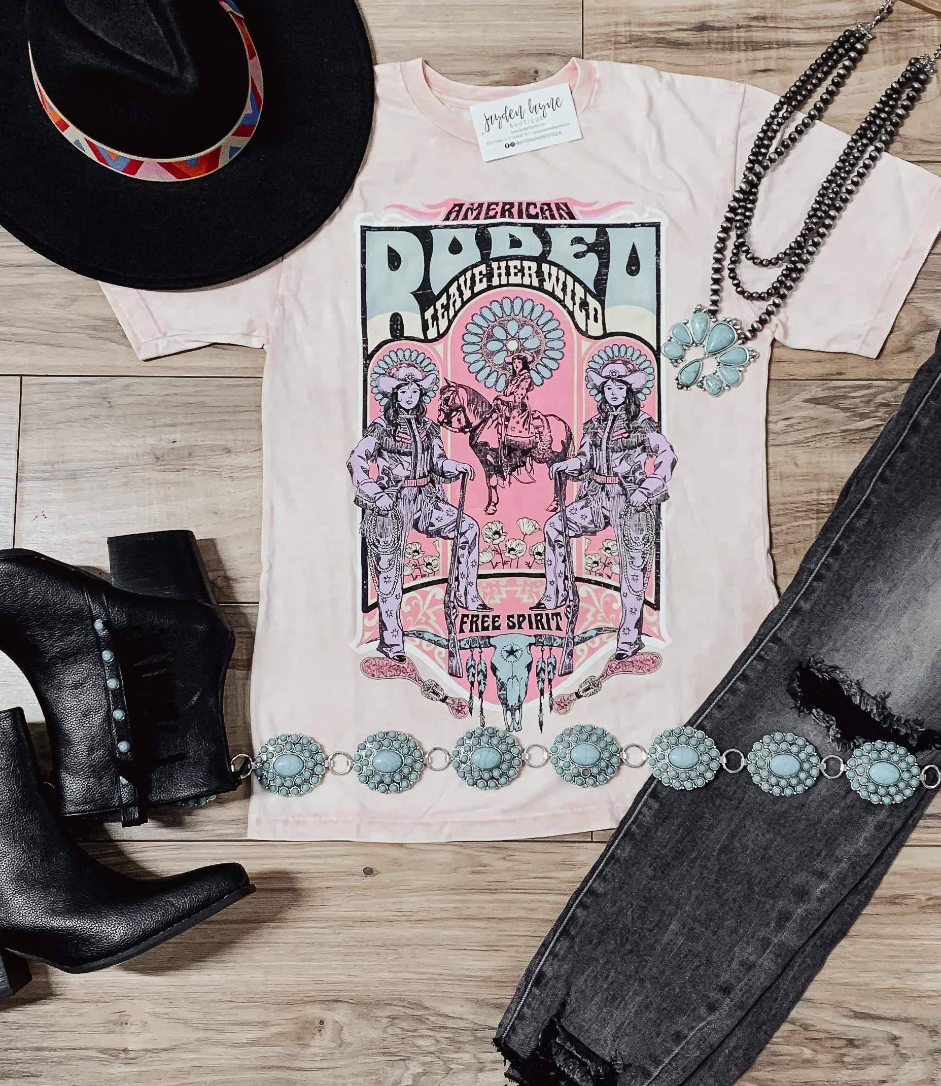 Black American Rodeo Mineral Graphic tee
