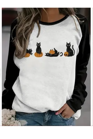Black Cat and Pumpkin Longsleeve