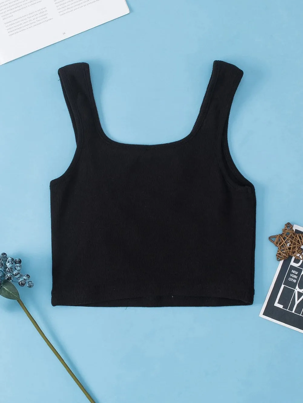 Black Pearl Embellished Tank Top From MsDressly
