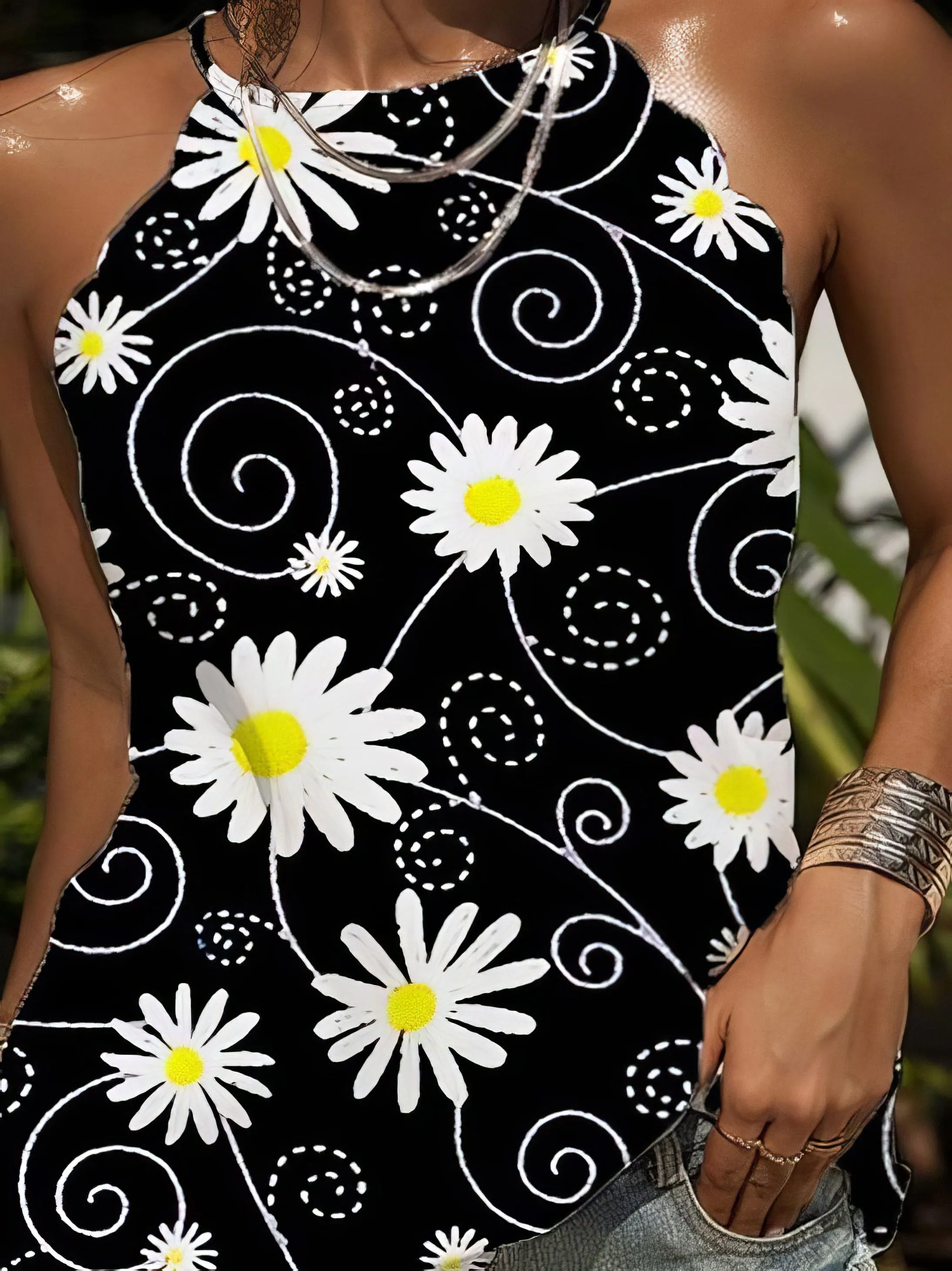 Black Pearl Embellished Tank Top From MsDressly
