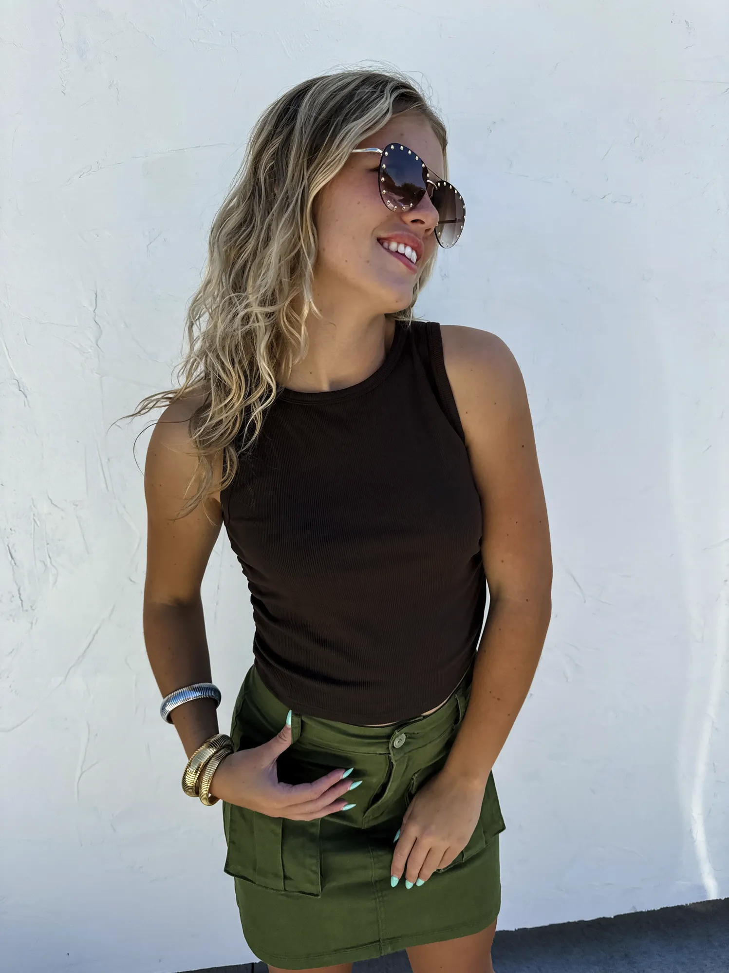 Black Taylor Ribbed Tank