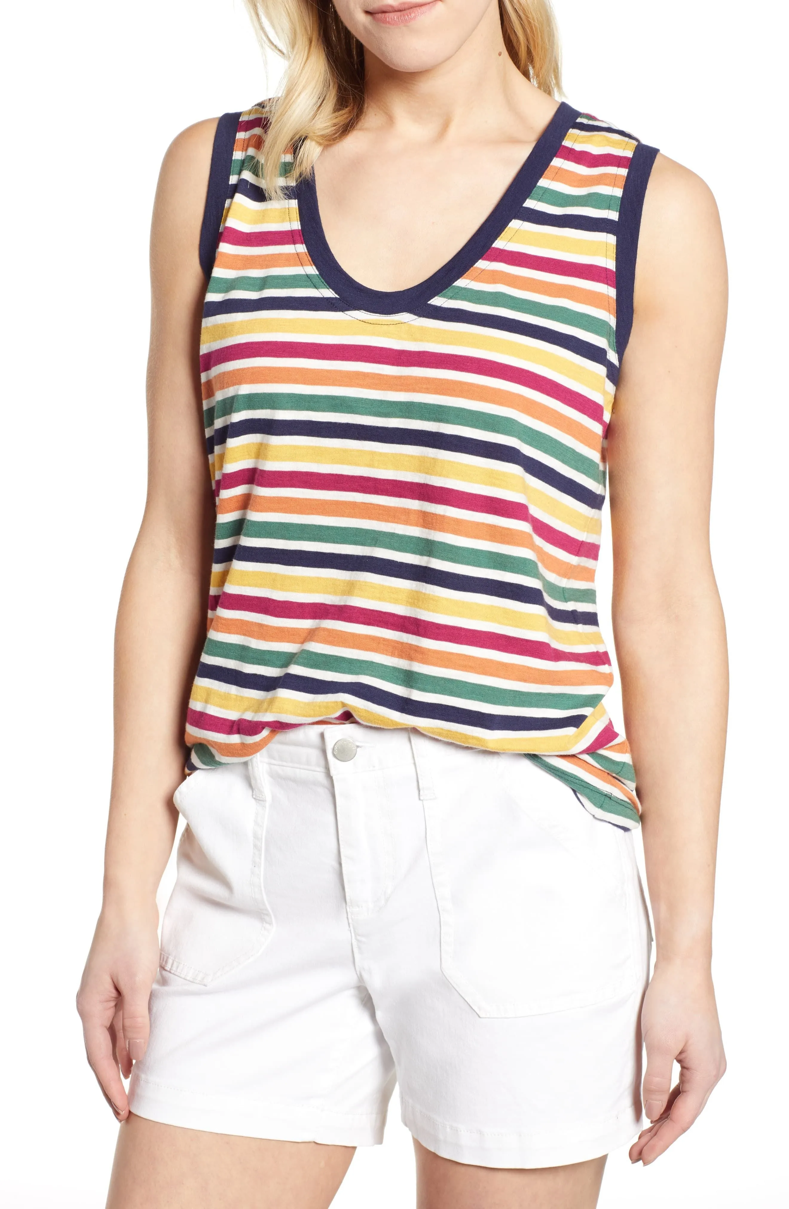 Brand new Caslon Striped Tank, loose fit, Sz L! Retails $35 