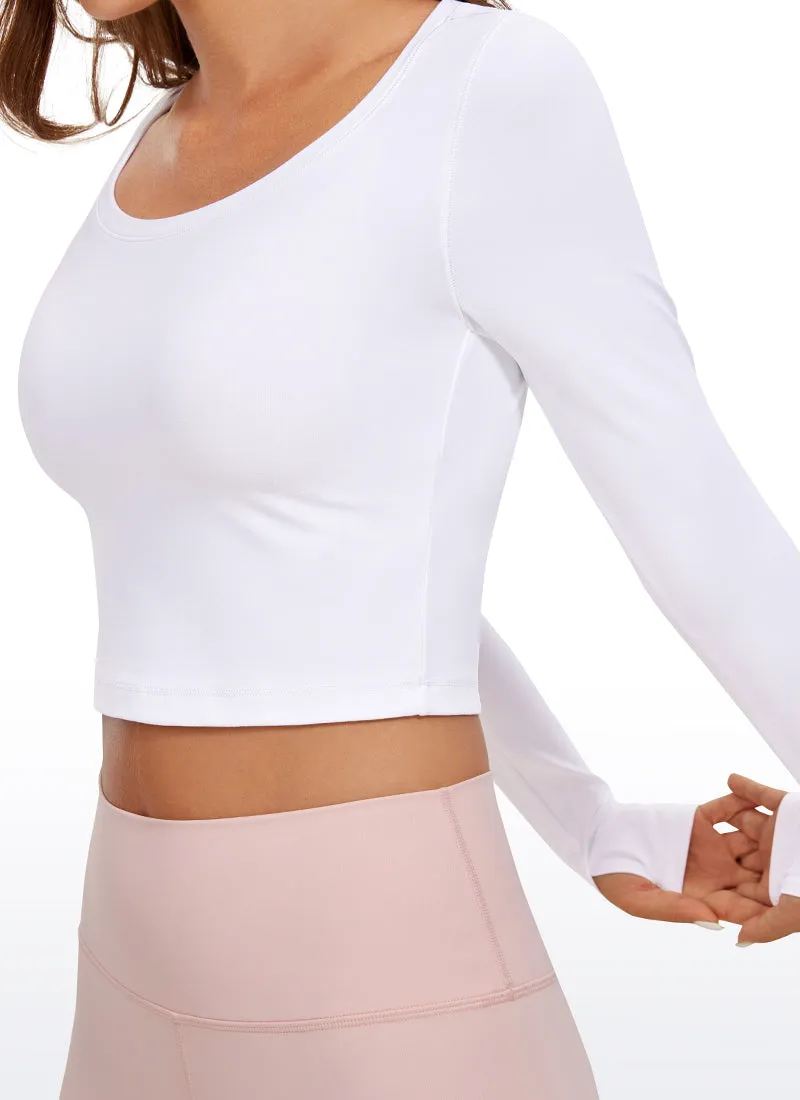 Butterluxe Cropped Long Sleeve Scoop Neck