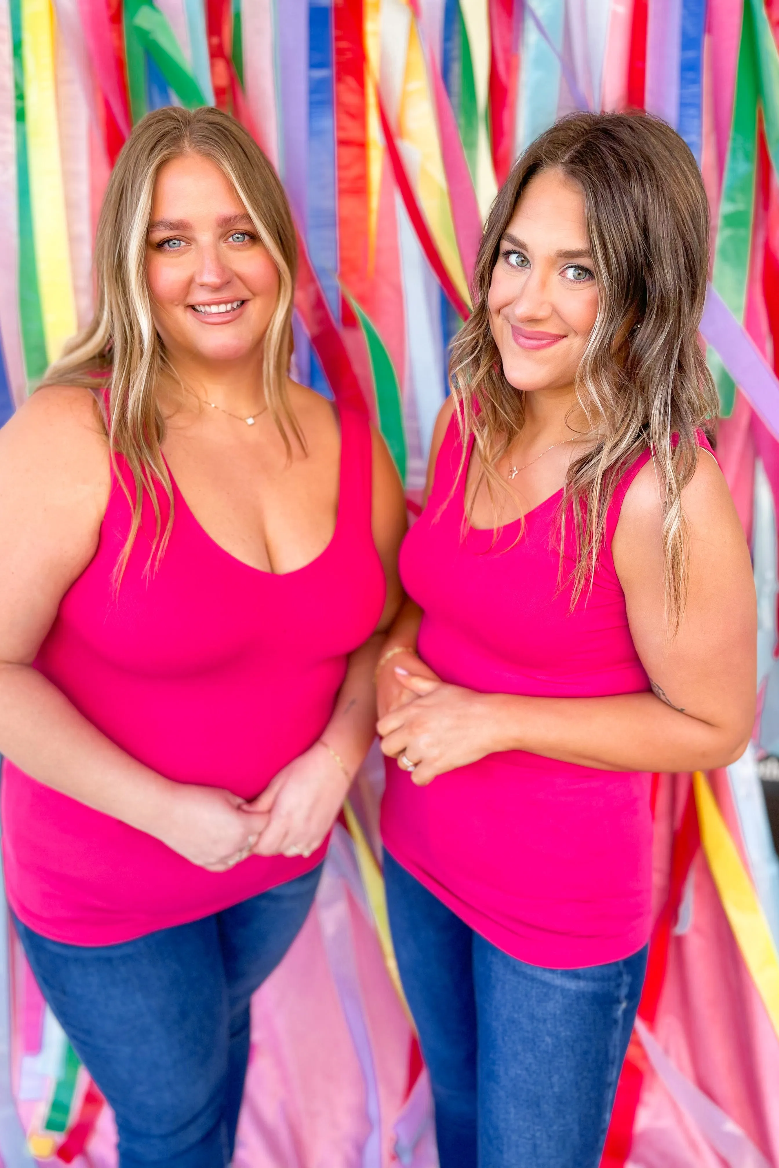 Cathy Basic Reversible Seamless Tank ~ Fuchsia