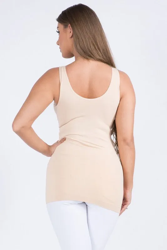 Cathy Basic Reversible Seamless Tank ~ Nude