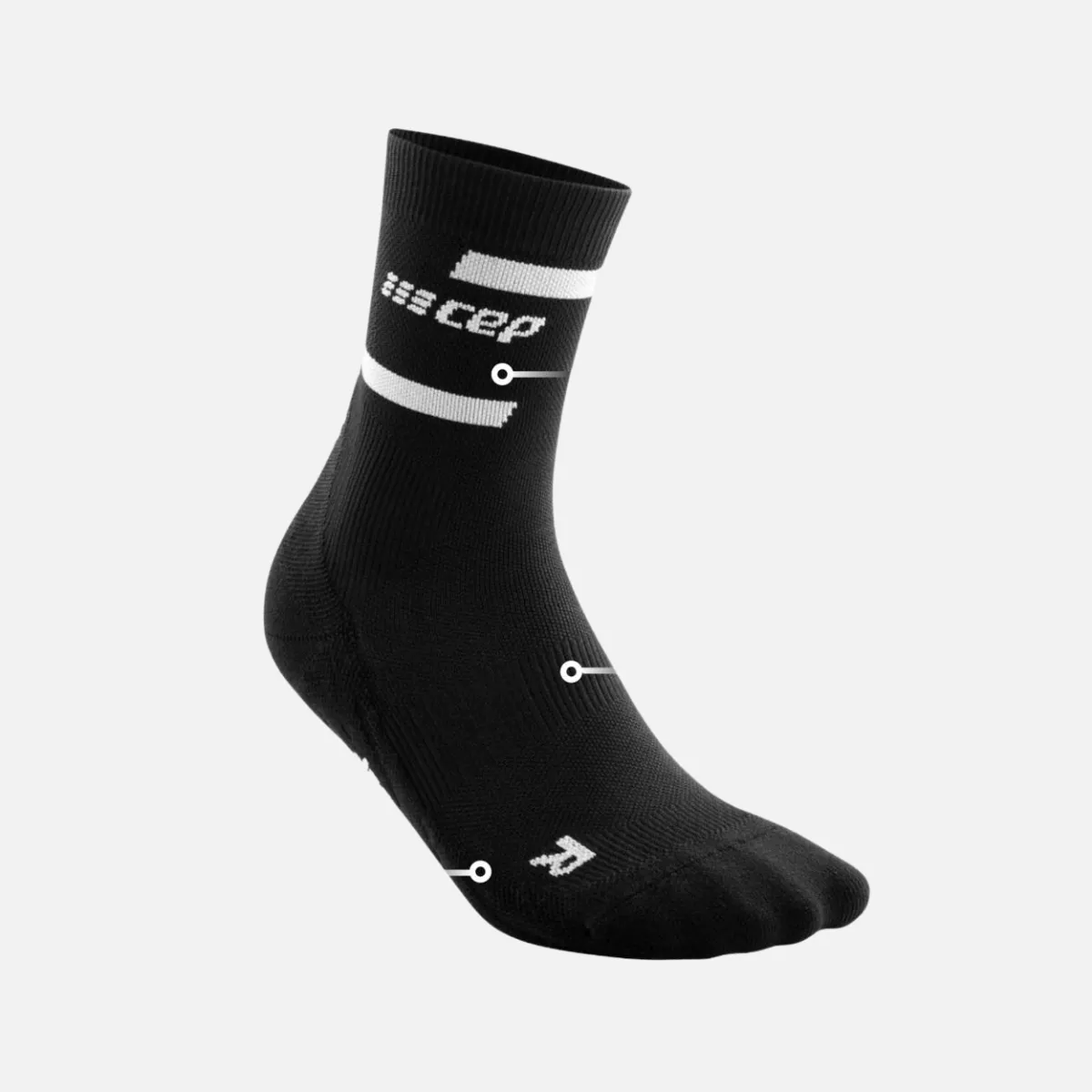 Cep The Run Compression 4.0 Mid Cut Men's Socks -Black