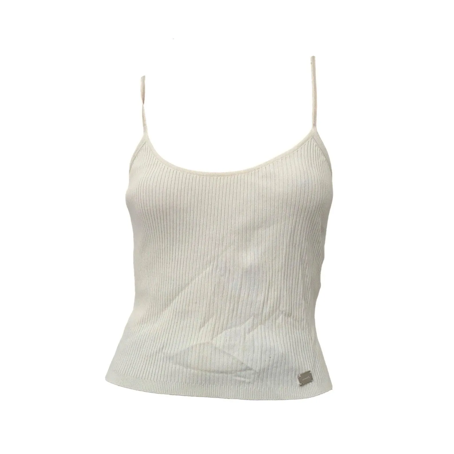 Chanel Cream Ribbed Tank