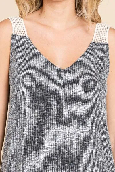 Chelsea Eyelet Strap Slit Ribbed Tank - Online Exclusive