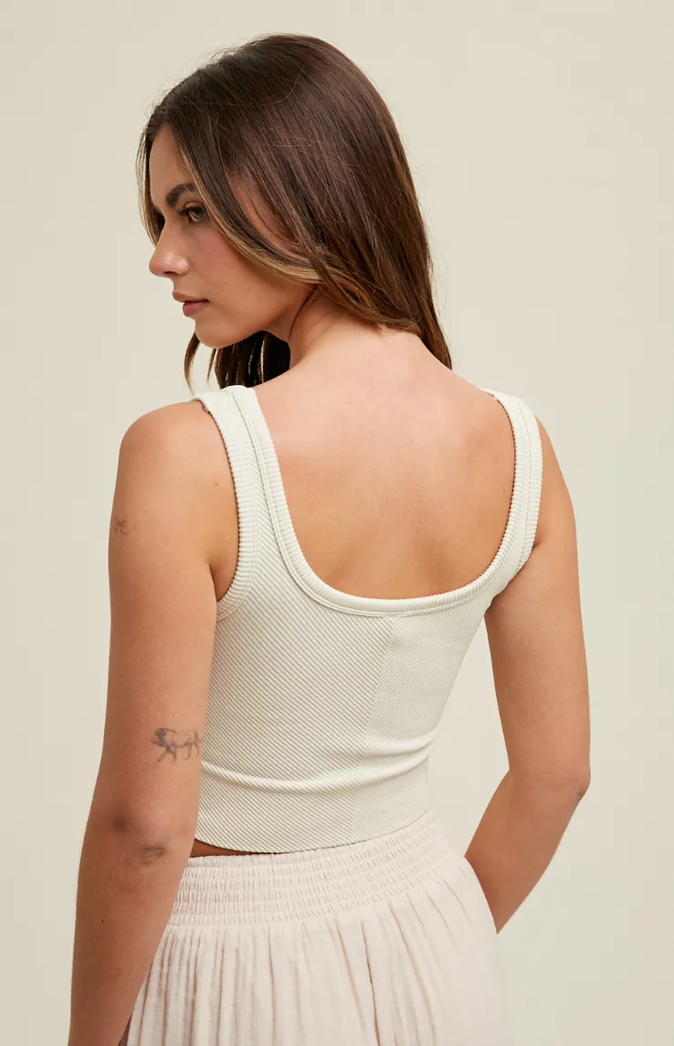 Chevron Ribbed Seamless Bralette by Wishlist | Shell