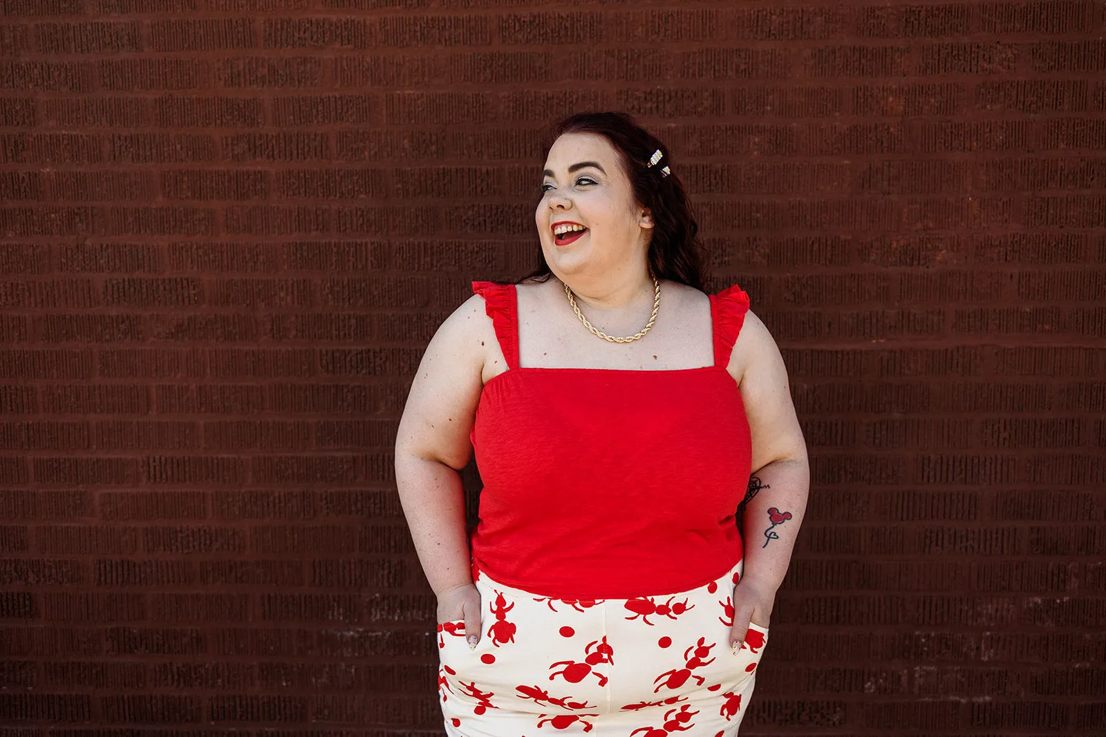 claire tank in poppy red