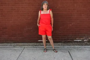 claire tank in poppy red