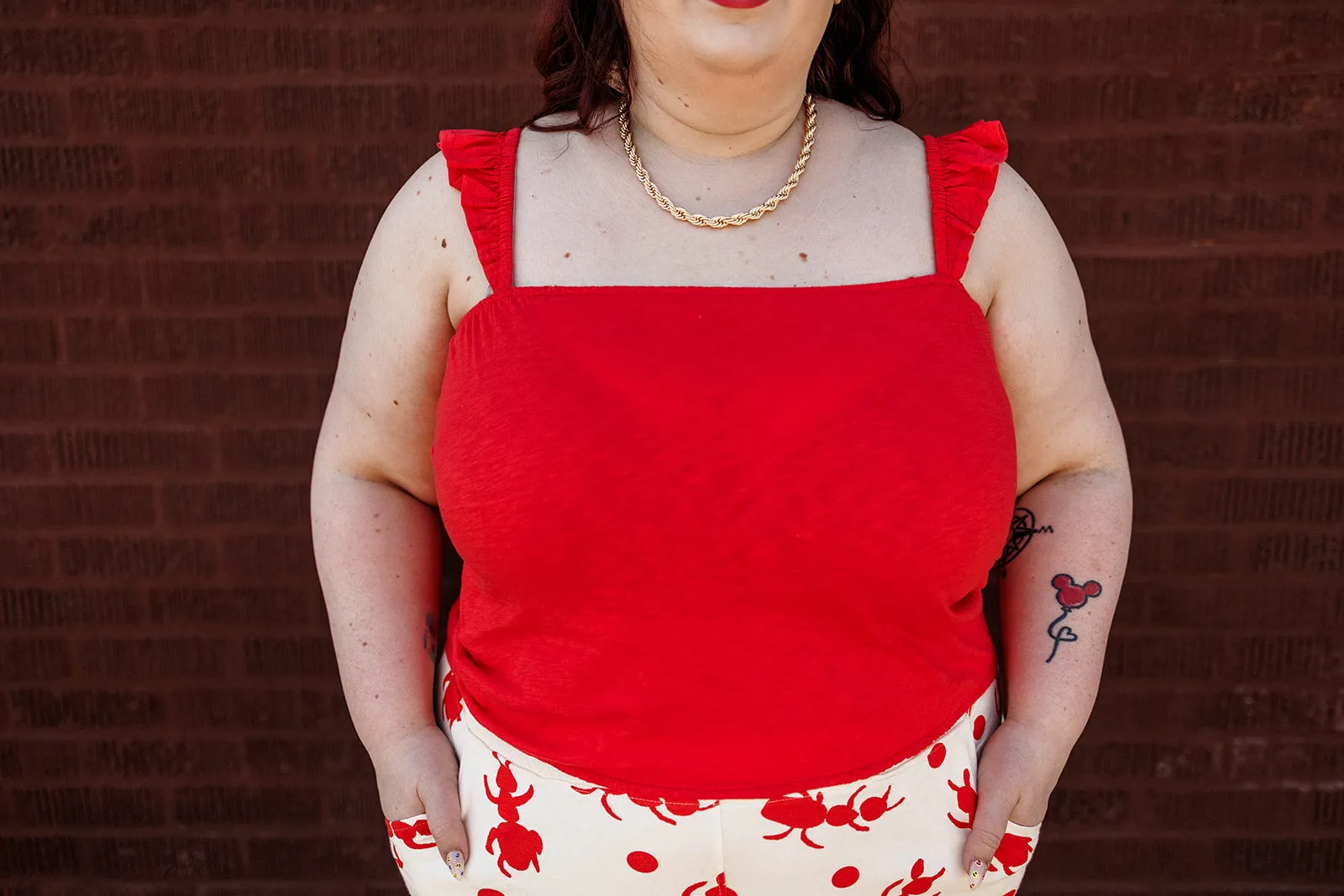 claire tank in poppy red