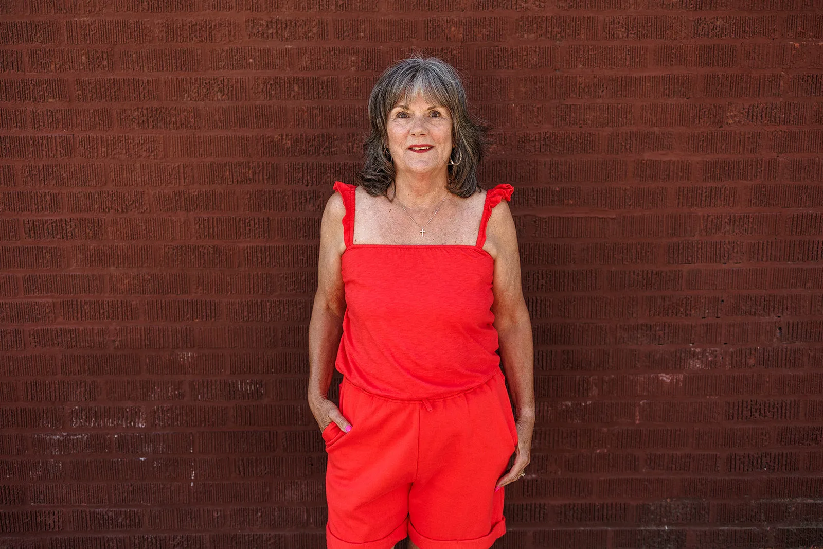 claire tank in poppy red