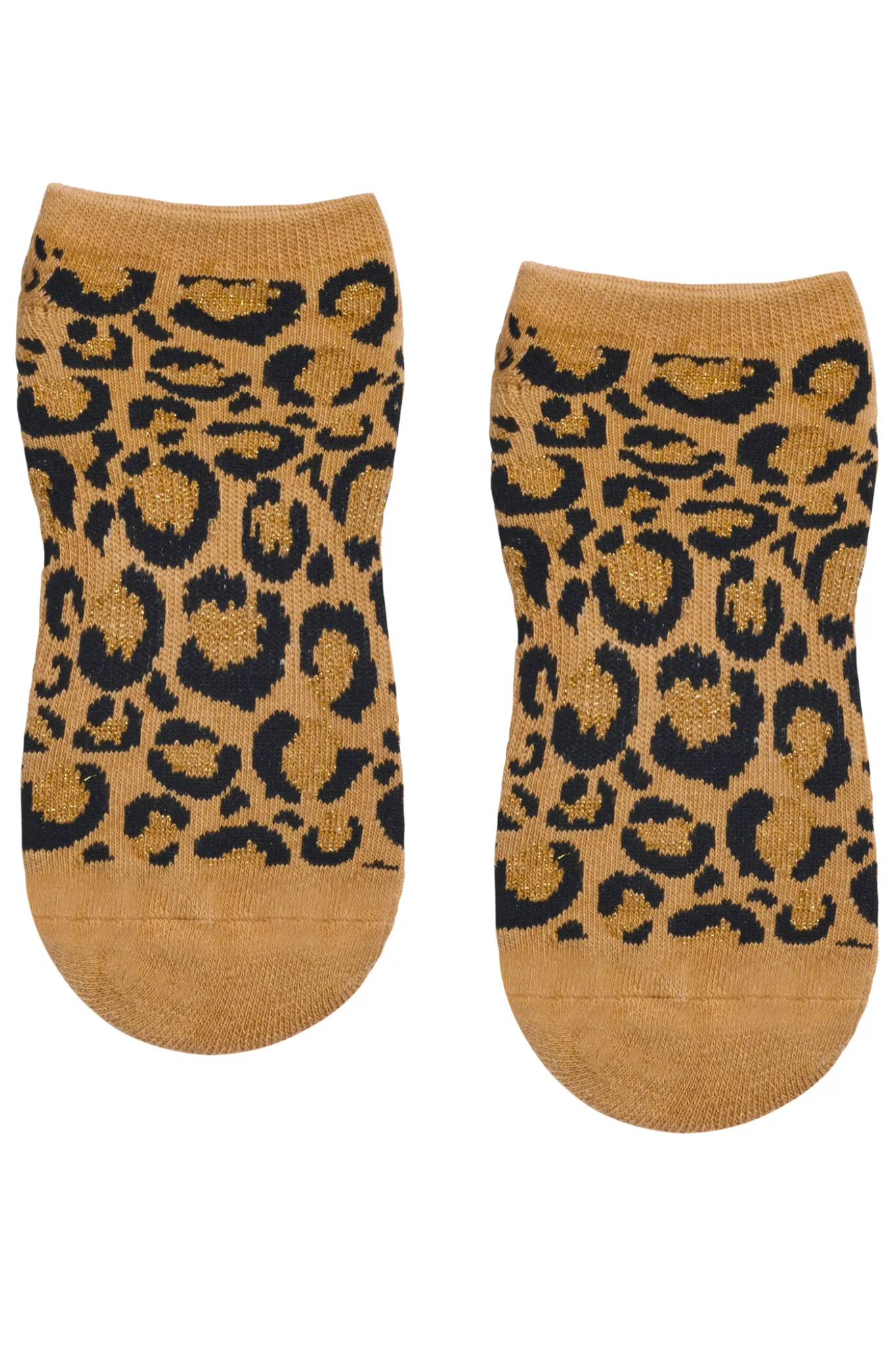 Classic Low Rise Grip Socks - Gold Sparkle Cheetah