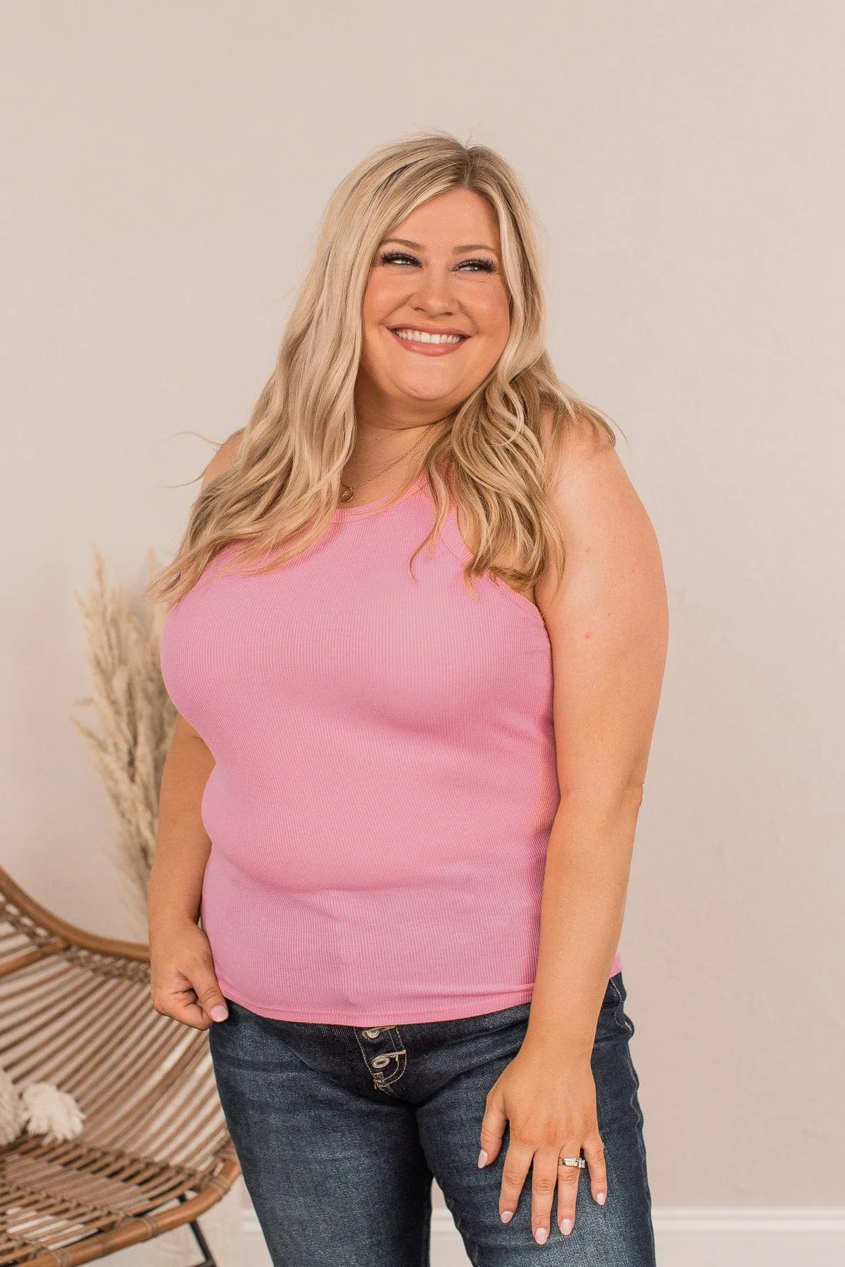Cool As Can Be Fitted Tank- Pink