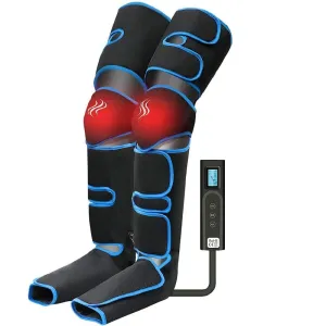Cordless Air Compression Leg Massager with Heat for Knee Pain Relief and Circulation Support