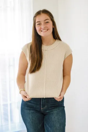 Cosmo Girl Sleeveness Sweater in Oatmeal